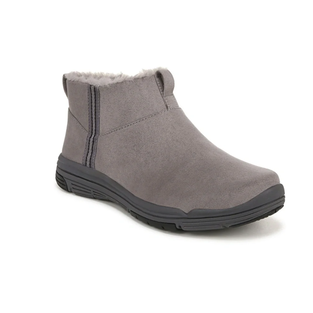 Ryka Water-Repellent Side-Zip Ankle Boots Faux Fur-Amber (WIDE)